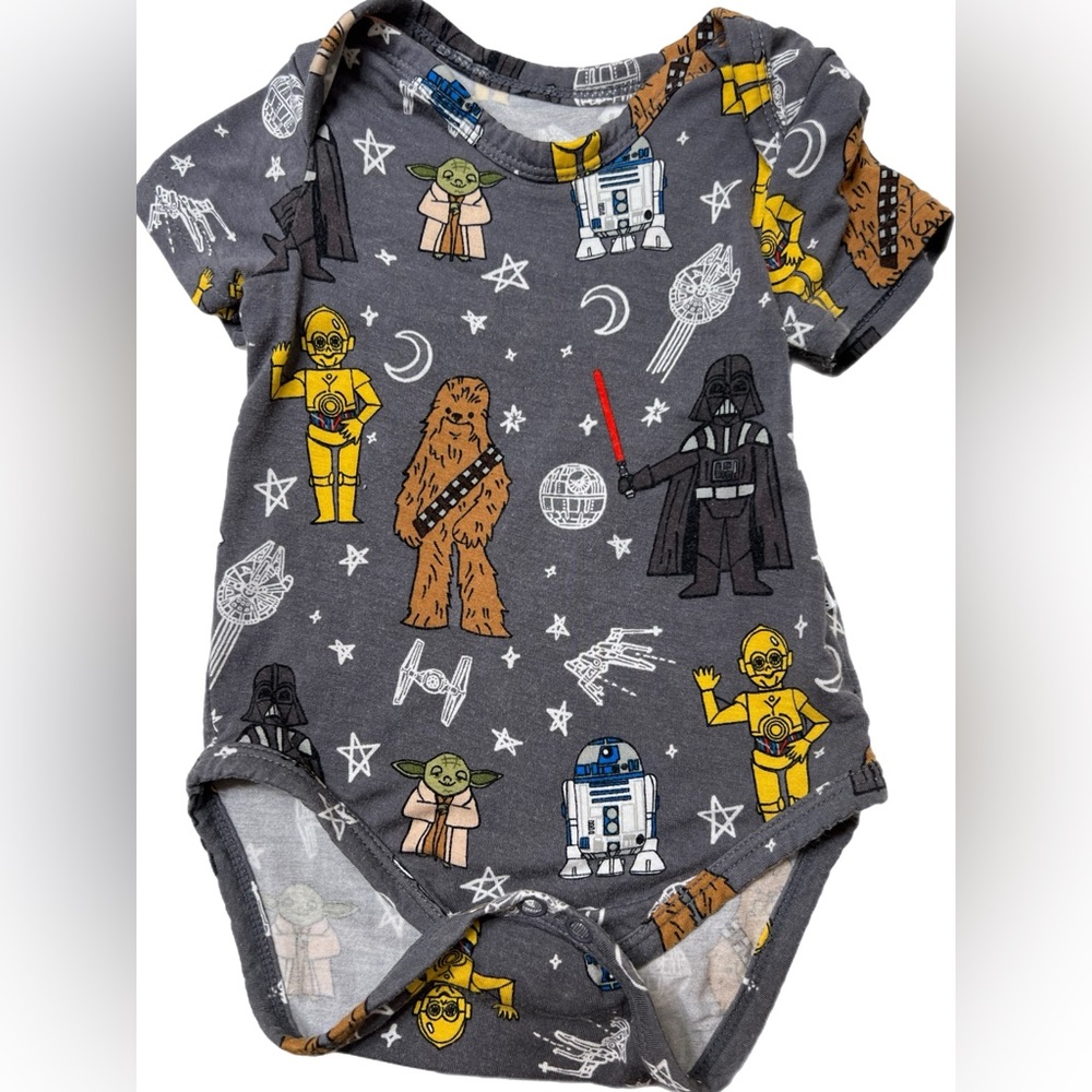Little Sleepies 0-3M EUC Star Wars Gray Bodysuit